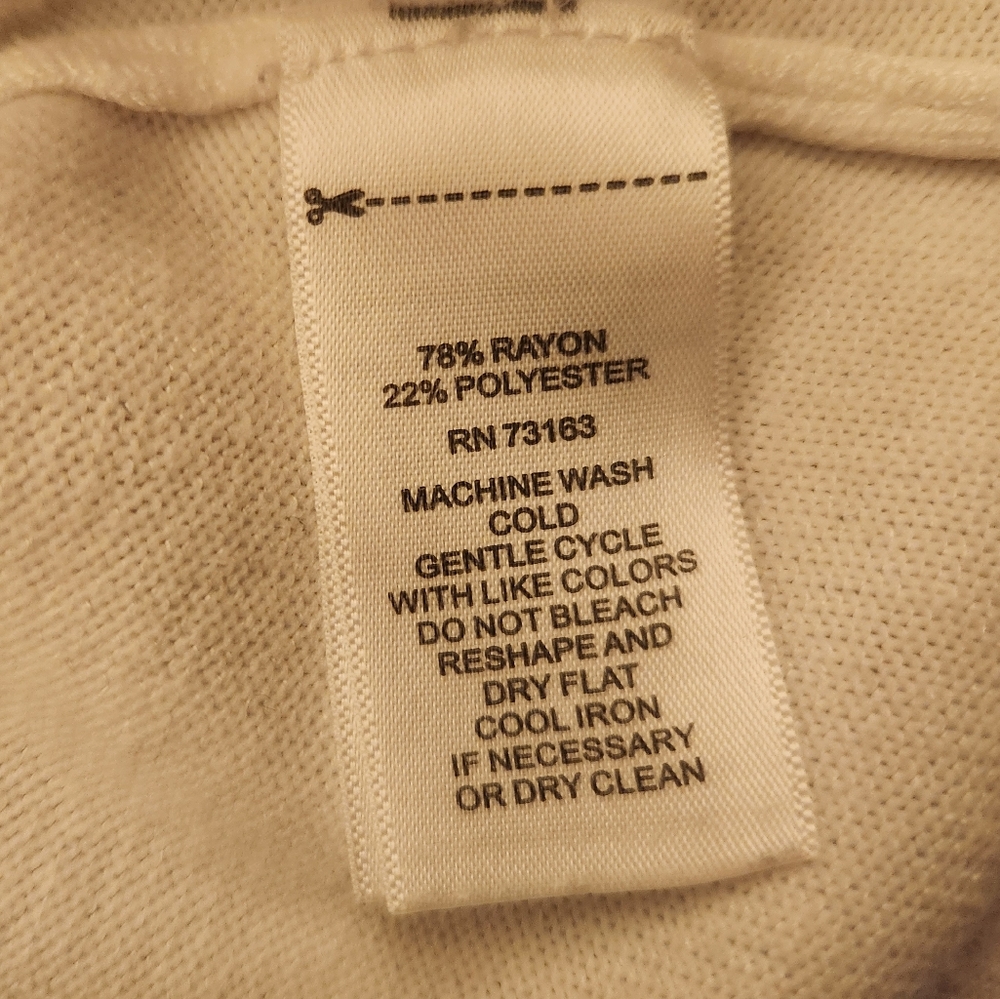 Cable & Gauge White Cowl Neck Sweater With Cheetah Print Buttons Size L EUC - Picture 8 of 16